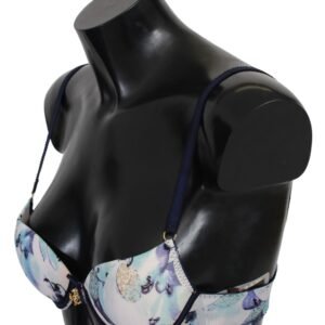 Roberto Cavalli Elegant Push-Up Bra in Blue Print