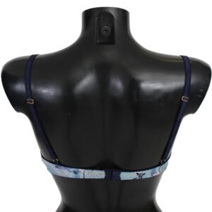 Roberto Cavalli Elegant Push-Up Bra in Blue Print