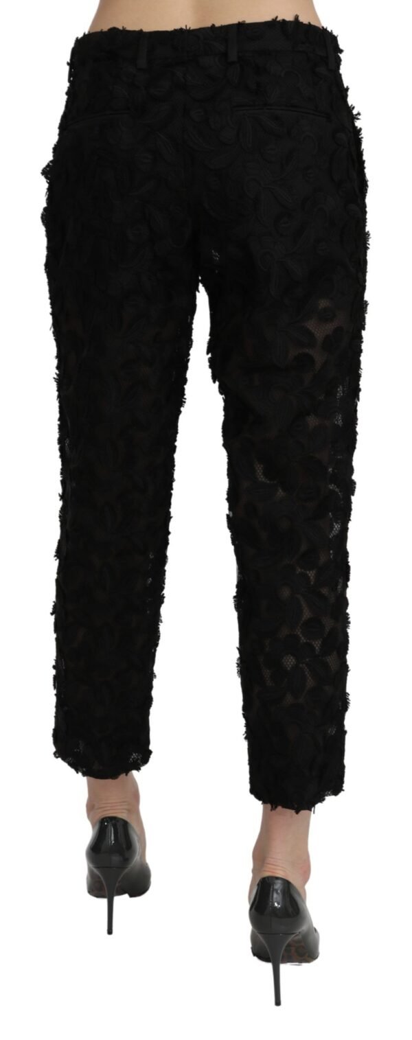 Dolce & Gabbana Elegant Straight Cropped Lace Trousers - Image 3