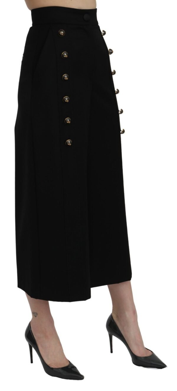 Dolce & Gabbana Elegant High Waist Wide Leg Wool Pants - Image 3