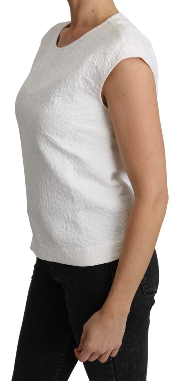 Dolce & Gabbana Elegant White Cotton Blend Blouse - Image 4