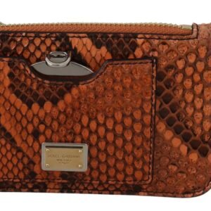 Dolce & Gabbana Elegant Python Patterned Leather Wristlet