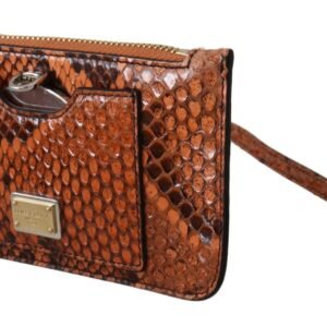 Dolce & Gabbana Elegant Python Patterned Leather Wristlet