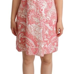 Dolce & Gabbana Elegant Pink Jacquard Floral Sheath Dress