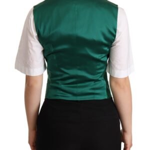 Dolce & Gabbana Elegant Green Silk Blend Waistcoat