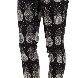 Dolce & Gabbana Chic Black Pineapple Print Skinny Capri Pants