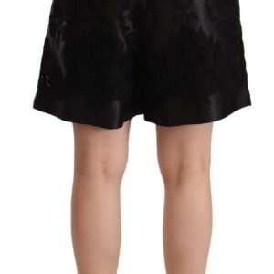 Dolce & Gabbana Elegant Black Floral Brocade Silk Shorts