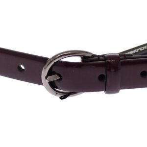 Dolce & Gabbana Elegant Purple Leather Belt – Italian Elegance