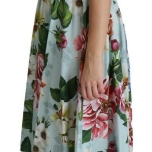 Dolce & Gabbana Floral Elegance V-Neck Cotton Dress