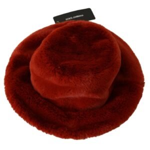 Dolce & Gabbana Elegant Red Bucket Cap with Logo Detailing