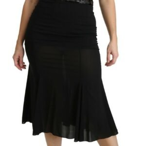 Dolce & Gabbana Chic High Waist Black Silk Blend Skirt