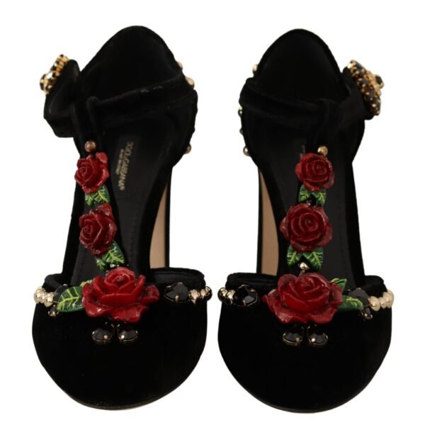 Dolce & Gabbana Elegant Velvet T-Strap Mary Jane Pumps - Image 2