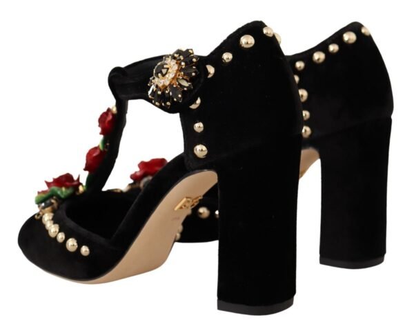 Dolce & Gabbana Elegant Velvet T-Strap Mary Jane Pumps - Image 4