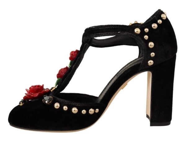 Dolce & Gabbana Elegant Velvet T-Strap Mary Jane Pumps - Image 5