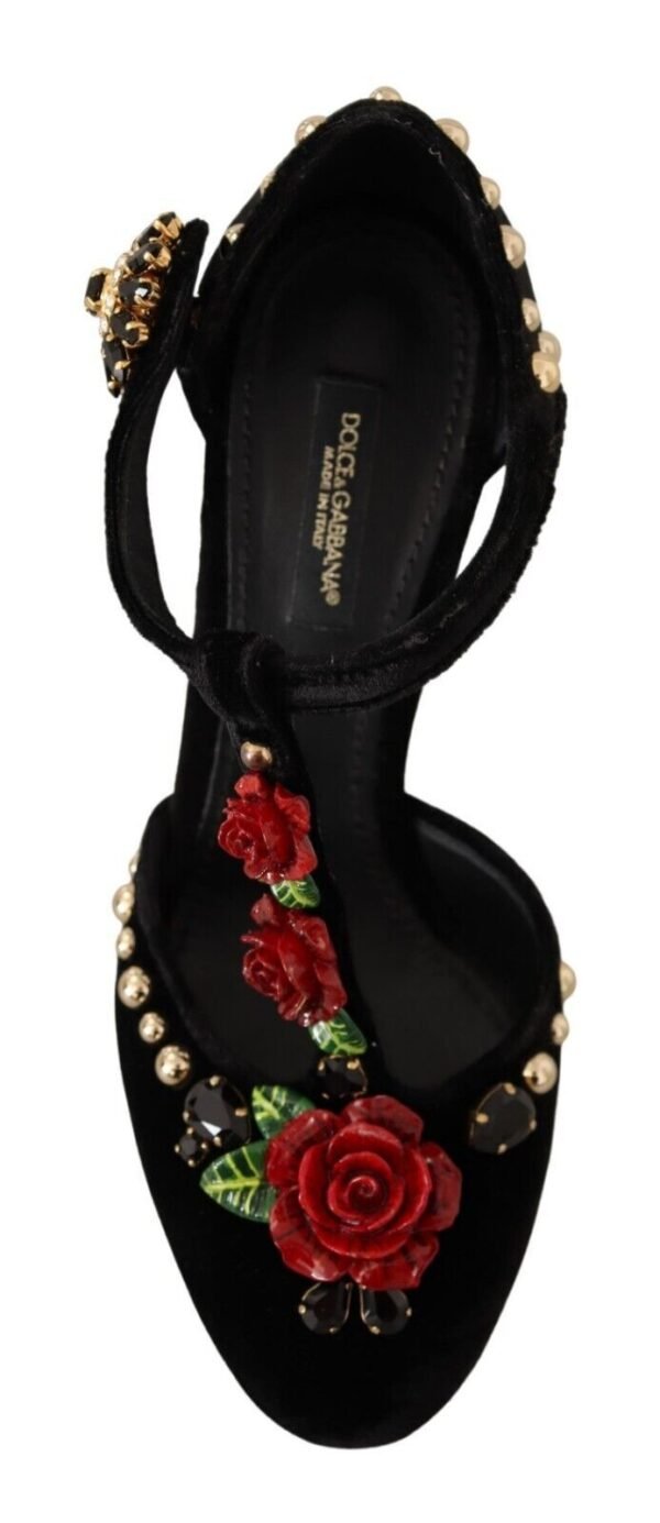 Dolce & Gabbana Elegant Velvet T-Strap Mary Jane Pumps - Image 7