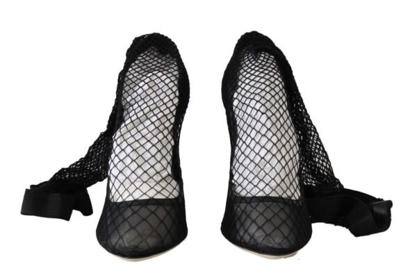 Dolce & Gabbana Elegant Netted Sock Pumps in Timeless Black - Image 3