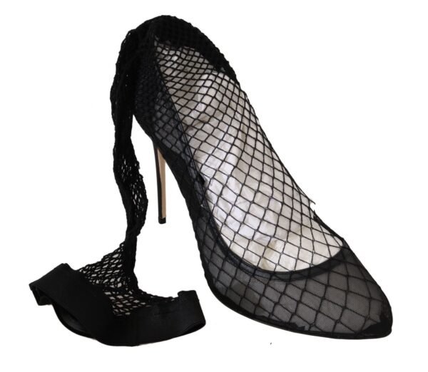 Dolce & Gabbana Elegant Netted Sock Pumps in Timeless Black - Image 7