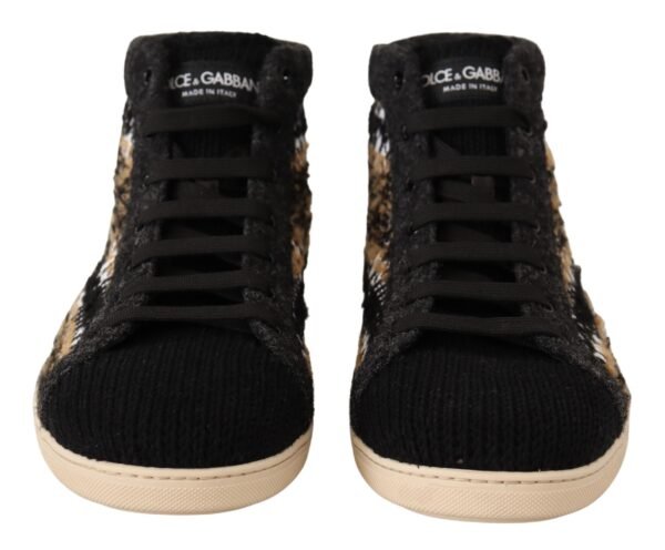 Dolce & Gabbana Beige High Top Fashion Sneakers - Image 4