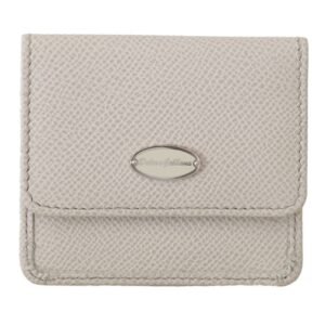 Dolce & Gabbana Chic White Leather Condom Case Wallet