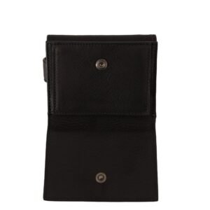 Dolce & Gabbana Elegant Black Leather Trifold Multi Kit