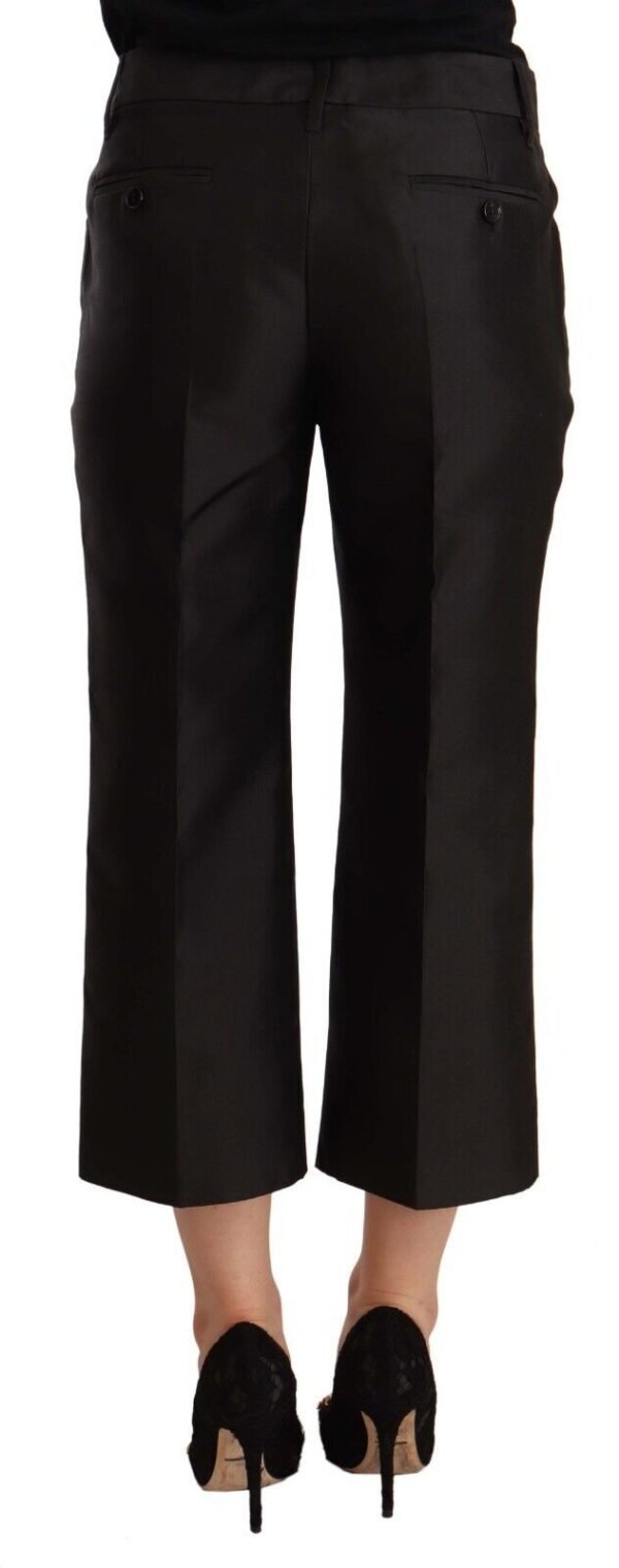 Dolce & Gabbana Chic Silk Cropped Trousers in Timeless Black - Image 3