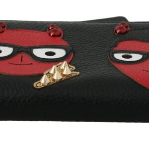 Dolce & Gabbana Chic Black and Red Leather Continental Wallet