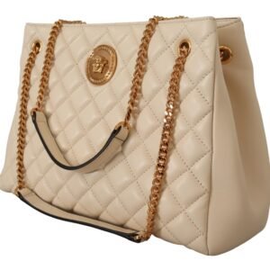 Versace Elegant Quilted Nappa Leather Tote