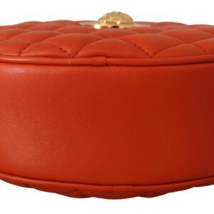 Versace Elegant Round Nappa Leather Crossbody Bag