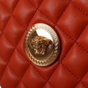 Versace Elegant Round Nappa Leather Crossbody Bag