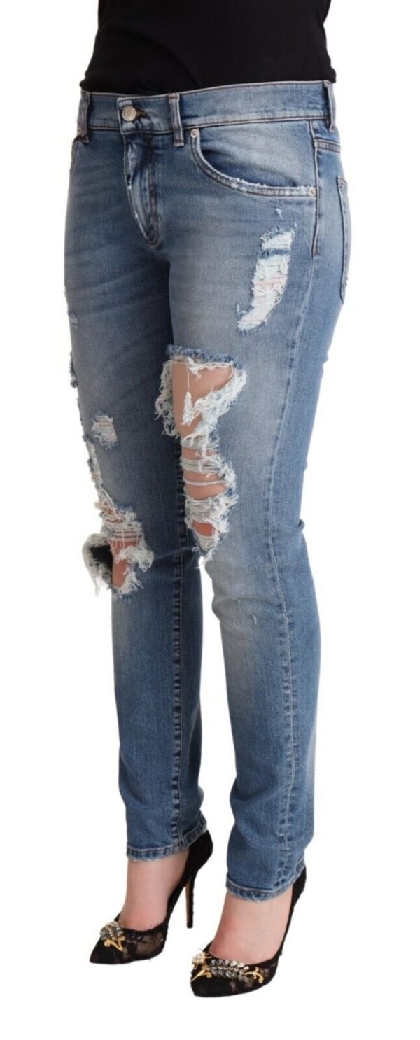 Dolce & Gabbana Chic Distressed Denim Skinny Jeans - Image 2