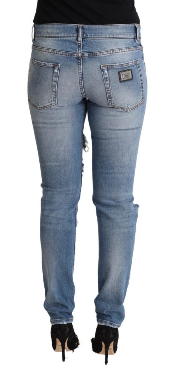 Dolce & Gabbana Chic Distressed Denim Skinny Jeans - Image 3