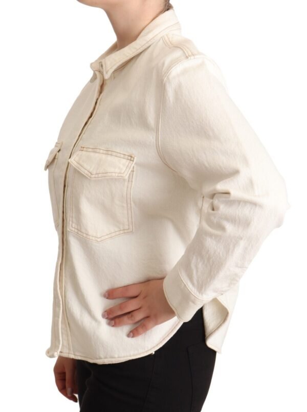 Levi's Elegant White Long Sleeve Collared Polo Top - Image 2