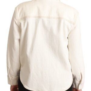 Levi’s Elegant White Long Sleeve Collared Polo Top