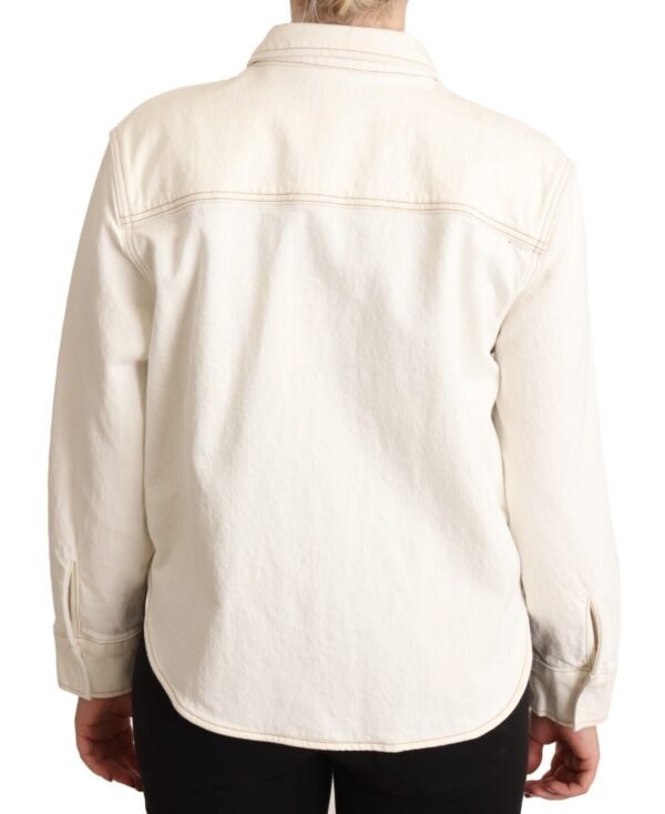 Levi's Elegant White Long Sleeve Collared Polo Top - Image 3