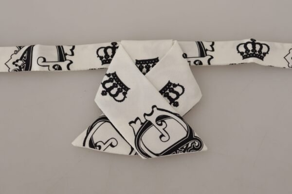 Dolce & Gabbana Elegant Silk Crown-Patterned Bow Tie - Image 2