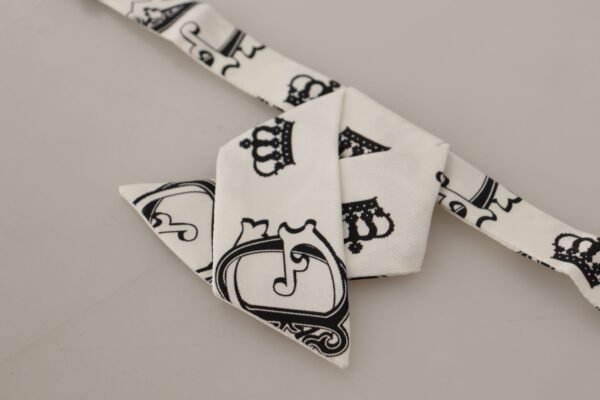 Dolce & Gabbana Elegant Silk Crown-Patterned Bow Tie - Image 3