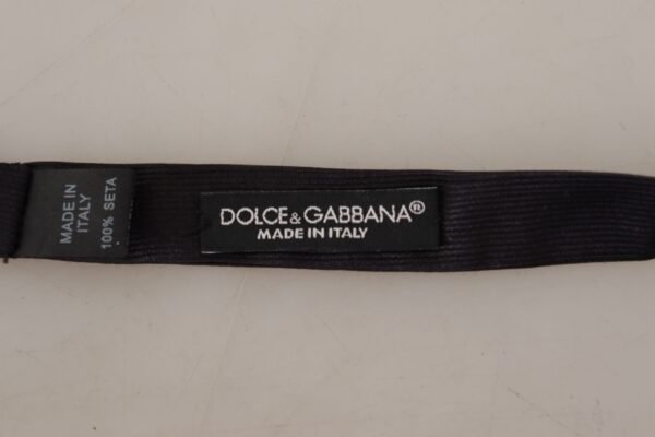 Dolce & Gabbana Elegant Silk Black Bow Tie - Image 2