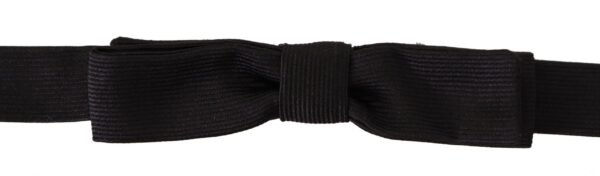 Dolce & Gabbana Elegant Silk Black Bow Tie - Image 4