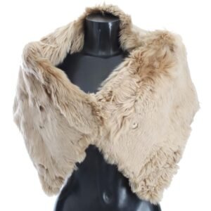 Dolce & Gabbana Elegant Alpaca Fur Shoulder Wrap in Beige