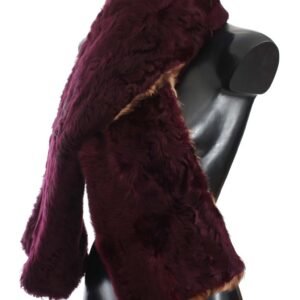 Dolce & Gabbana Exquisite Leopard Print Lambskin Fur Scarf