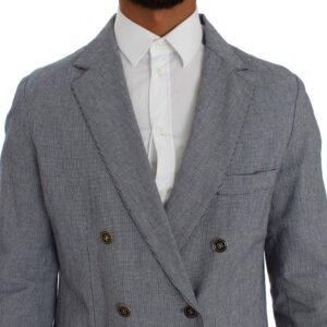 Master Coat Elegant Double-Breasted Blue Blazer