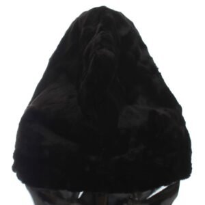 Dolce & Gabbana Chic Black Weasel Fur Hooded Scarf Wrap