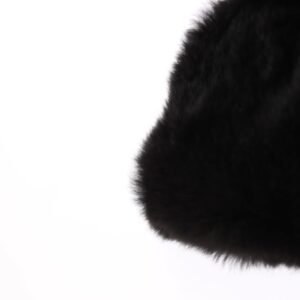 Dolce & Gabbana Chic Black Weasel Fur Hooded Scarf Wrap