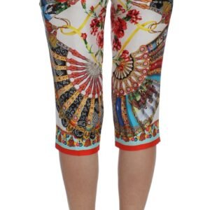 Dolce & Gabbana Multicolor Majolica Silk Capri Pants