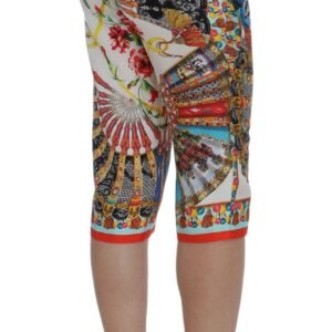 Dolce & Gabbana Multicolor Majolica Silk Capri Pants