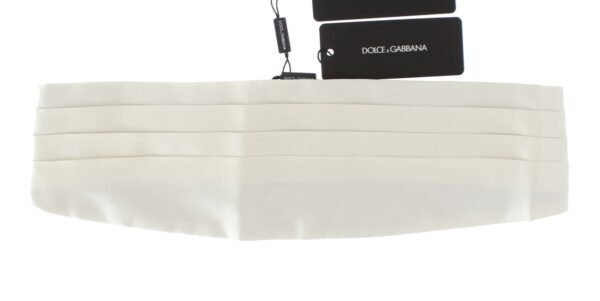 Dolce & Gabbana Exclusive White Silk Cummerbund - Image 4