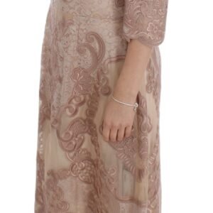 Dolce & Gabbana Elegant Pink Lace Embroidered Shift Dress