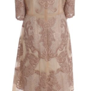 Dolce & Gabbana Elegant Pink Lace Embroidered Shift Dress