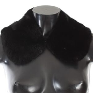 Dolce & Gabbana Elegant Black Mink Fur Shoulder Wrap Scarf