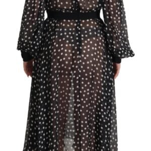 Dolce & Gabbana Elegant Polka Dot Silk Midi Dress